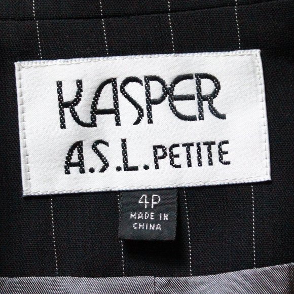 Vintage Kasper ASL Petite Pinstripe Blazer Jacket - Picture 3 of 6